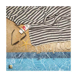 Toallas de playa turcas tejidas firmemente sin arena en algodón con textura fuerte Colores vibrantes y borlas personalizables para uso - Product Image 2