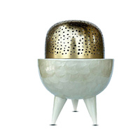 Quemador de Incienso Bakhoor de Lujo con Tapa Dorada Perforada, Quemador de Oud Árabe, Decoración Elegante para el Hogar, Porta Fragancias para Regalo