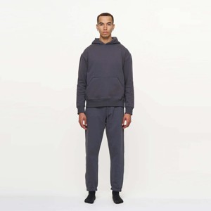 Conjunto de sudadera con capucha y pantalones de chándal de lana de carbón pesado para hombre: ultra chándal cálido y cómodo, perfecto para ropa informal - Product Image 1