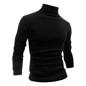 Chemise à col roulé à manches longues personnalisée pour hommes Pull en coton OEM ODM Sweat-shirt de superposition Tissu doux - Product Image 3