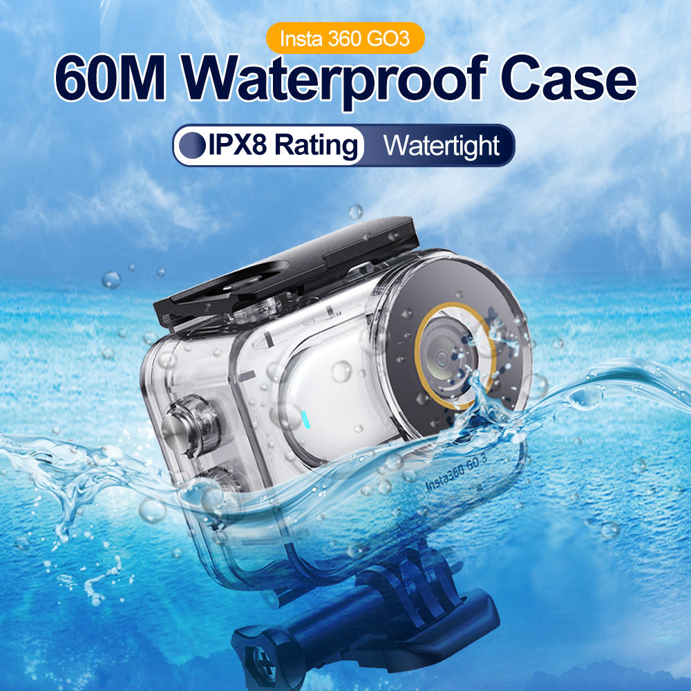 HONGDAK Waterproof Protective case 197ft/60m Underwater Dive Housing Shell Dive Insta360 GO 3 Case