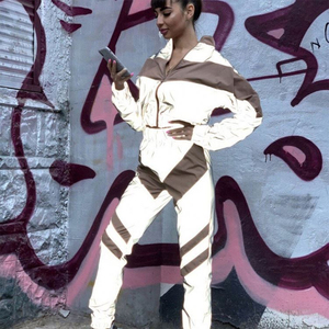 Chándal de poliéster para mujer, ropa deportiva personalizada de alta calidad, de nailon, venta al por mayor, 2 piezas - Product Image 4