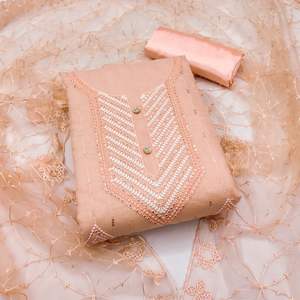 Traje de material de vestido de trabajo con bordado modal pesado recién lanzado para mujer - Product Image 3