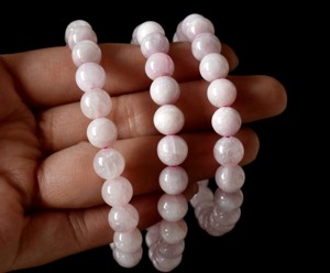 Hot Bulk Selling Kunzite 8mm Round <b>Beaded</b> <b>Bracelet</b> Natural Healing Stones for Meditation Jewelry - Product Image 1