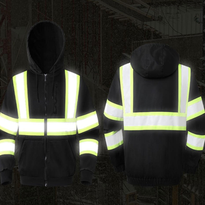 Vestes de sécurité hivernales à manches longues détachables, fabriquées au Pakistan, en polyester, grande taille, haute visibilité T2 - Product Image 4