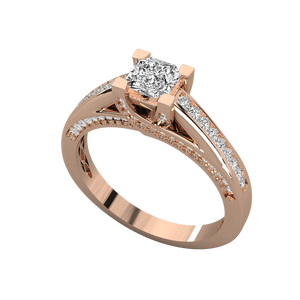 Bague Solitaire Artisanale en Or 14 carats pour Femme, Diamant de Laboratoire Taille Princesse, Bagues de Fiançailles en Grappe, Bijoux Taille Poire et Ovale - Product Image 4