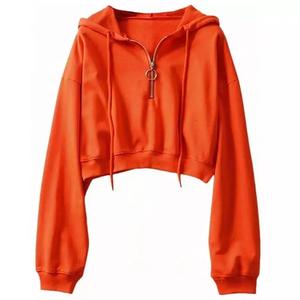 GAF Hot Stand Collar media cremallera pulóver sudaderas con cordón ajustado suelto Casual mujeres gimnasio Fitness Yoga deporte Tops - Product Image 4