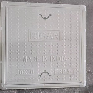 Shree devam agrico D400สี่เหลี่ยม BMC SMC FRP ฝาปิดช่องระบายน้ำแบบคอมโพสิตความปลอดภัยถนนเทศบาลเป็นมิตรกับสิ่งแวดล้อมสีเทา - Product Image 1