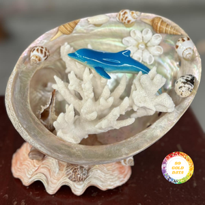 Escultura de Concha Marina, Perla, Delfín y Pez, Pulida, Hecha a Mano, Regalos de Verano 2025, Artesanía de Piedra para Invitados - Caryln - Product Image 3