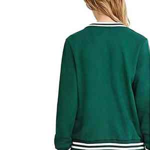 Chaqueta Varsity Personalizada de Alta Calidad OEM, con Hombros Caídos, Manga Larga, Transpirable, para Mujer, Chaquetas de Béisbol para Mujer - Product Image 4