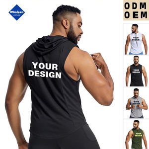 High Quality Summer <b>Sleeveless</b> Muscle <b>Hoodie</b> Vest for Men Casual Fitness Gym Workout Sweatshirt Hip Hop Style Tops - Product Image 2
