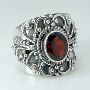 Navya Craft 925 Sterling <b>Silver</b> Handmade <b>Ring</b> Natural <b>Garnet</b> Oval Bezel Set Women's Sizes 4 to 14 US Perfect Gift - Product Image 4