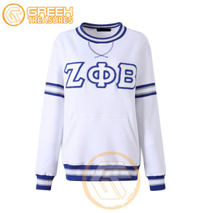 เสื้อสเวตเชิ้ตผ้าฝ้ายฟลีซปักลาย Zeta Phi Beta สำหรับสตรี ออกแบบตามสั่ง ขายส่ง เสื้อผ้าฤดูหนาวระบายอากาศได้ดี - Product Image 4