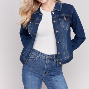 Chaqueta Vaquera de Mezclilla Transpirable para Mujer, Diseño Personalizado con Parches en los Brazos, Colección de Invierno 2025 - Product Image 1