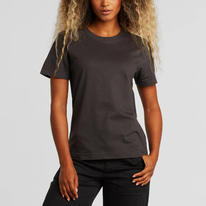 T-shirts longs grande taille pour femmes en provenance du Bangladesh, respirants, tricotés, col rond avec logo, teinture unie, motif uni - Product Image 4