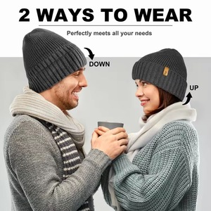 Fabricante personalizado Beanie Hat Unisex invierno cálido forro polar térmico de moda grueso puño de punto - Product Image 5