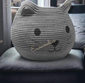 Cute <b>Animal</b> Woven Cotton Rope Sustainable Storage Basket for Nursery Kids <b>Toy</b> Organizer Clothing & Wardrobe Use - Product Image 1