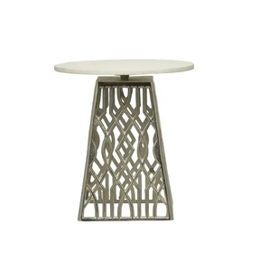 Mesa auxiliar de metal de aluminio de estilo moderno, muebles decorativos de color plateado para sala de estar, precio al por mayor del proveedor de la India - Product Image 2