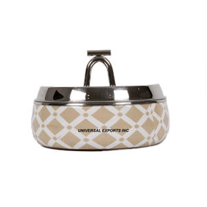 Olla caliente martillada de acero inoxidable con acabado dorado, de forma redonda cazuela de utensilios de cocina, calentador de alimentos de Metal hecho a mano de alta calidad - Product Image 3