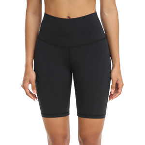 กางเกงขาสั้นเอวสูงพิมพ์ลายเสือดาวเอวยางยืดระบายอากาศได้ดีป้องกันแบคทีเรีย100% โพลีเอสเตอร์สำหรับออกกำลังกายยิม - Product Image 1