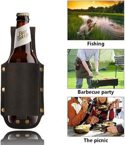 Stylish Comfortable Leather Waist Bag <b>Travel</b> <b>Pouch</b> for Beer Bottle Holder for Picnics Beach Barbeques Fishing - Product Image 5
