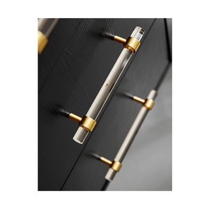 Poignées de tiroir en laiton et acrylique transparent, personnalisables, boutons de commode, poignées de porte d'armoire, poignée de salle de bain, design haut de gamme - Product Image 2