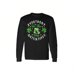 เสื้อยืดแขนยาววันเซนต์แพทริก สำหรับทุกคนในผับที่กำลังสนุกกับการดื่มสังสรรค์ สินค้าส่งเสริมการขาย - Product Image 2