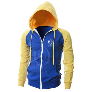 เสื้อฮู้ดมีซิปสำหรับผู้ชายผ้าฝ้ายผสมมีซิปใหม่ - Product Image 1