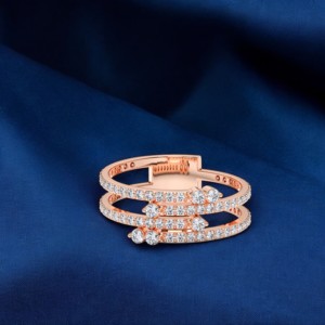 0.45 Carat E-F/VVS-VS <b>Moissanite</b> Round Cut Diamond Multi-Row Diamond Band <b>Ring</b> Made in 10K,14K,18K Solid Gold - Product Image 2