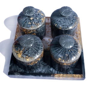 Ensemble de pots en résine époxy de luxe élégant - Qualité supérieure, résistant à l'humidité, cadeau idéal pour les cadeaux, décoration d'intérieur magnifiquement conçue, rangement - Product Image 2
