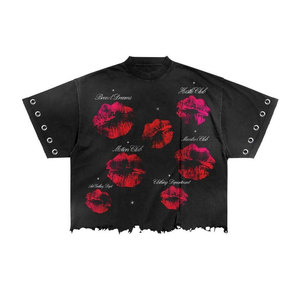 Camiseta holgada de gran tamaño preencogida de algodón 100% de alta calidad con estampado de logotipo personalizado - Product Image 1