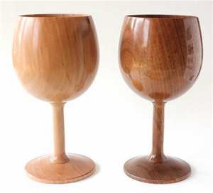 Copa de vino de madera innovadora, Copas de madera de nogal, vidrio de comedor, cuencos de madera artesanales, vasos de whisky de roble - Product Image 3