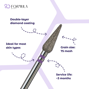 ดอกสว่านเจียรเล็บทรงหยดน้ำเพชรประสิทธิภาพสูง รุ่น Formula Profi 5.0 มม. สีม่วง PRO พรีเมียม - Product Image 2