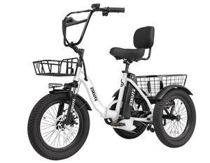 <b>Foldable</b> 3-Wheel Adult Electric Tricycle E <b>Trike</b> - 1200W Peak Motor with 20×4 Fat Tires - Product Image 2