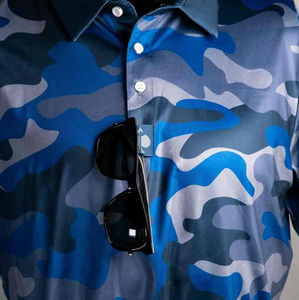 Sublimación de hombre de alta calidad para camiseta Polo Diseño personalizable Patrón sólido Tela de punto Precio bajo - Product Image 5