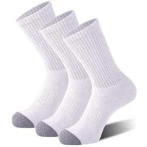 Chaussettes d'athlétisme personnalisées de haute qualité en bambou OEM pour la course à pied et la marche professionnelles antidérapantes en éponge de compression Sox Crew Cricket