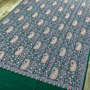 Chal de Pashmina FW hecho a mano de lujo con bordado Sozni Ambi Jamawar Motif - Product Image 1