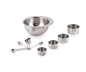 Juego de Medición de Acero Inoxidable Ecológico para Repostería y Pastelería con Tazón Graduado, Tazas y Cucharas Medidoras, Apto para Lavavajillas - Product Image 2