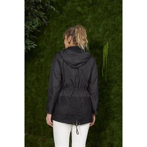 <b>Plus</b> <b>Size</b> <b>Black</b> <b>Trench</b> <b>Coat</b> with Mesh Details - Product Image 4