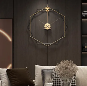 Teal azul oro arte geométrico puntos abstractos formas decoración de lujo, disponible a precios al por mayor reloj de pared de metal. - Product Image 3