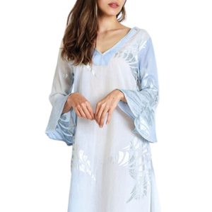 Novedades 2026: Blusa Elegante con Estampado Floral para Mujer, Cuello Alto, Manga Tres Cuartos, Largo Mini, Ropa de Verano a la Moda - Product Image 1