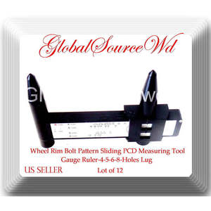 LOT de 12 Outils de Mesure de la Répartition des Boulons de Jantes / Règle PCD Universelle / Jauge PCD Universelle - Product Image 1