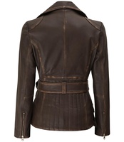Superbe Nouvelle Veste Longue en Peau de Mouton Véritable Marron Asymétrique et Vieillie pour Femme, Coupe-Vent Entièrement Personnalisable avec Deux Fermetures Éclair