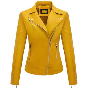 แจ็กเก็ตหนังแท้สำหรับผู้หญิงระบายอากาศได้ดีกันน้ำกันลมกำหนดสี/ขนาดได้ - Product Image 1