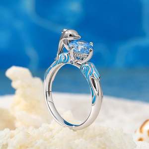 Bague de mode Jeulia Hug Me Joyful Dolphin en argent sterling à coupe ronde - Product Image 5