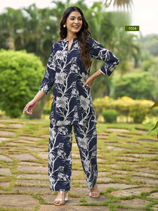 Conjunto de diseñador de rayón pesado ligero suave e informal para uso en fiestas de chicas universitarias de oficina - Product Image 3