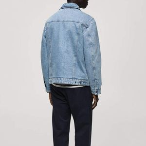 Veste en jean pour homme de haute qualité, sportive, à capuche, logo sur le devant, coupe-vent, tailles et couleurs personnalisables, vente en gros directe d'usine, hiver - Product Image 5