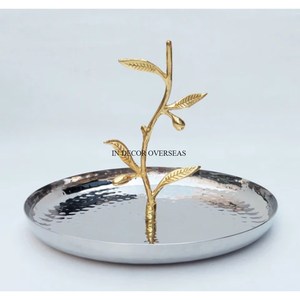 Más demandado Metal resistente Plata Brillante Pulido Forma de cuenco Hojas chapadas en oro Diseñador Base Proveedor indio Resistente al calor - Product Image 5