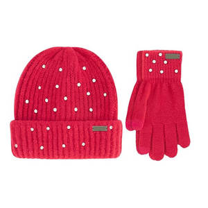 Gorros de diamantes de imitación con guantes con diseños de cristales brillantes, forro polar acogedor, perfecto para ropa de calle y moda de invierno - Product Image 1
