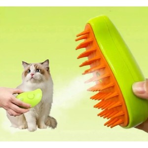 <b>Pet</b> Grooming Steam <b>Brush</b> Comb for Cats and Dogs Soft Silicone - Product Image 1
